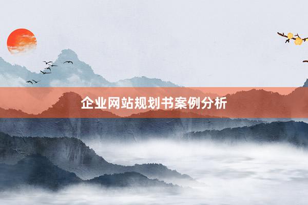 企业网站规划书案例分析